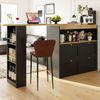 Um 360° drehbarer Bartisch / Sideboard 105x39x102 cm, 4 Schubladen, schwarz/gold Bild 2