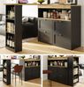 Um 360° drehbarer Bartisch / Sideboard 105x39x102 cm, 4 Schubladen, schwarz/gold Bild 5