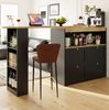 Um 360° drehbarer Bartisch / Sideboard 105x39x102 cm, 4 Schubladen, schwarz/gold Bild 2