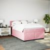 vidaXL Boxspringbett mit Matratze Dunkelrosa 140x200 cm Samt 3286329 Bild 3