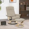 M MCombo Relaxsessel mit Hocker, 360° Drehbarer Fernsehsessel mit Liegefunktion, bis 120 Kg Belastbarer TV-Sessel, Moderner Ruhesessel für Wohnzimmer, Stoff, 9019 (Beige-Stoff) Bild 2
