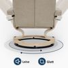 M MCombo Relaxsessel mit Hocker, 360° Drehbarer Fernsehsessel mit Liegefunktion, bis 120 Kg Belastbarer TV-Sessel, Moderner Ruhesessel für Wohnzimmer, Stoff, 9019 (Beige-Stoff) Bild 5