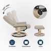 M MCombo Relaxsessel mit Hocker, 360° Drehbarer Fernsehsessel mit Liegefunktion, bis 120 Kg Belastbarer TV-Sessel, Moderner Ruhesessel für Wohnzimmer, Stoff, 9019 (Beige-Stoff) Bild 4