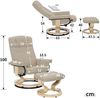 M MCombo Relaxsessel mit Hocker, 360° Drehbarer Fernsehsessel mit Liegefunktion, bis 120 Kg Belastbarer TV-Sessel, Moderner Ruhesessel für Wohnzimmer, Stoff, 9019 (Beige-Stoff) Bild 3