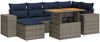 vidaXL 7-tlg. Garten-Sofagarnitur mit Kissen Grau Poly Rattan 3327400 Bild 2