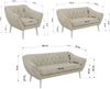 Wohnzimmerset PIRS 1-2-3, Skandinavisches Komplettset, Wellenfederung, weiße Füße, Sitzgruppe, Möbelset - Beige Velvet Bild 5