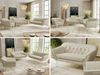 Wohnzimmerset PIRS 1-2-3, Skandinavisches Komplettset, Wellenfederung, weiße Füße, Sitzgruppe, Möbelset - Beige Velvet Bild 2