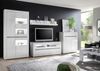 Wohnwand Anbauwand Carat 350cm LED weiß Hochglanz beton grifflos MDF Bild 1