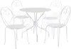 Vente-unique - GUERMANTES Garden dining set Metall Weiß - B 47 cm80 cm x H 71 cm90 cm x L 43 cm80 cm Bild 2