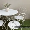 Vente-unique - GUERMANTES Garden dining set Metall Weiß - B 47 cm80 cm x H 71 cm90 cm x L 43 cm80 cm Bild 5