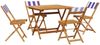 vidaXL 5-tlg. Garten-Essgruppe Stoff und Massivholz Blau und Weiß 3281789 Bild 2