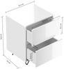 Nachttisch Yako 50cm 2 SoftClose stehend Weiß Hgl : Weiss hochglanz Bild 2