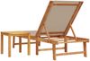 vidaXL Sonnenliege mit Tisch Taupe Massivholz Akazie und Textilene 4008419 Bild 5