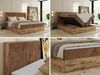Doppelbett, Boxspringbett mit Bettkästen, Multipocket-Matratze und Topper, Set mit Kopfteil, Eiche Wotan Holzrahmen - WOOD CLASSIC - 160 x 200 cm - Orange Cord - H3 Bild 2
