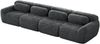 Modulares Ecksofa aus Plüsch mit rutschfester Basis, grau Bild 5