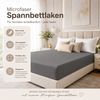 Microfaser Spannbettlaken - Spannbetttuch 120x200 cm – Atmungsaktiv, Knitterfrei & Pflegeleicht – OEKO-TEX Bettlaken mit Rundumgummi - Anthrazit Bild 2