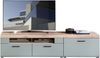 Wohnwand >Kathlin< (3-teilig) schilfgrün / Eiche Dekor - ca. 320x139x47 cm (BxHxT) Bild 4