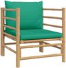 vidaXL 5-tlg. Garten-Lounge-Set mit Grünen Kissen Bambus 3155153 Bild 5