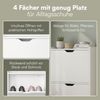 Bellamio 'Ceyhan' Schuhschrank mit 4 Klappen, schmales Schuhregal, weiß, 100x19x90 cm, Schuhkipper für 8 paar Schuhe Bild 3