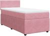 vidaXL Boxspringbett mit Matratze und LED-Beleuchtung, Samt rosa, 80x200 cm Bild 3