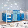 vidaXL Kinder Loft Bettgestell mit Vorhängen Uni Weiß und Blau 42020820 Bild 3