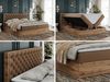 Boxspringbett mit Multipocket-Matratze und Zwei Bettkästen, Doppelbett mit Stauraum - ALBERO 3 - 140 x 200 cm - Braun Kunstleder - H3 Bild 2