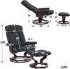 MCombo Relaxsessel mit Hocker, 360°drehbarer Fernsehsessel mit Liegefunktion, bis 120 Kg belastbarer TV-Sessel, moderner Ruhesessel für Wohnzimmer, Mikrofaser, 9019 (Dunkelgrau-Werbstoff) Bild 2