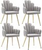 WAHSON OFFICE CHAIRS Esszimmerstuhl 2/4er Set, Samt Polsterstuhl Muschel Sessel Küchenstuhl für Wohnzimmer (4 St) Bild 4