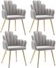WAHSON OFFICE CHAIRS Esszimmerstuhl 2/4er Set, Samt Polsterstuhl Muschel Sessel Küchenstuhl für Wohnzimmer (4 St) Bild 5