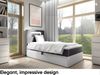 MEBLINI Kinderbett mit Bettkasten GARETH 1 80x200 Links – H3/Dunkelgrau Samt Gepolstert Einzelbett mit Matratze - Polsterbett mit Stauraum - Bett mit Kopfteil – Stauraumbett Bild 2