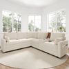 5-Sitzer Ecksofa B 227 x T 202 x H 83 cm, modulares Sofa aus Chenille mit Konsole Bild 2
