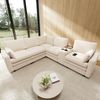 5-Sitzer Ecksofa B 227 x T 202 x H 83 cm, modulares Sofa aus Chenille mit Konsole Bild 4