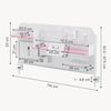 Schreibtisch-Organizer zum Anklemmen Sauda 114x68 cm Stahl Weiß/Rosa [en. casa] Bild 2