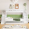 Flieks Etagenbett, Kinderbett 90x200cm/140x200cm mit Treppe Rutsche Ausziehbett 90x190cm Bild 2