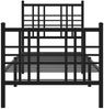 vidaXL Bettgestell mit Kopf- und Fußteil Metall Schwarz 75x190 cm 376332 Bild 4