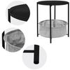 ML-DESIGN Beistelltisch Couchtisch aus Metall mit Stoffkorb als Stauraum & abnehmbarer Tablett, Sofatisch Wohnzimmertisch Nachttisch Tisch Couchtisch Schwarz Bild 2