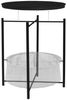 ML-DESIGN Beistelltisch Couchtisch aus Metall mit Stoffkorb als Stauraum & abnehmbarer Tablett, Sofatisch Wohnzimmertisch Nachttisch Tisch Couchtisch Schwarz Bild 3