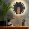 LED Wanduhr, Holzoptik, schwarz, Backlight, D 31 cm Bild 3