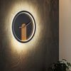 LED Wanduhr, Holzoptik, schwarz, Backlight, D 31 cm Bild 2