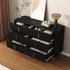 Sideboard 120x77x40 cm mit 6 Schubladen – modernes Design in Schwarz und Gold Bild 5