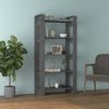 vidaXL Bücherregal/Raumteiler Grau 80x35x160 cm Massivholz 813911 Bild 3
