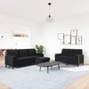 vidaXL 3-tlg. Sofagarnitur mit Kissen und Nackenrollen Schwarz Samt 3278426 Bild 3