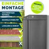 tillvex® Seitenmarkise 180x400 cm Grau ausziehbar & Blickdicht | Sichtschutz für Balkon, Garten & Terrasse | Seitenrollo mit Wandhalterung | Sonnenschutz aus rostfreiem Stahl | Markise Windschutz Bild 4