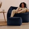 Icon Amara Hocker, Dunkelblau, Flauschiger Samt Stoff, Samt Sitzsack, Sitzpuff Hocker mit Füllung, Fußhocker für das Wohnzimmer, Deko Wohnzimmer Bild 2