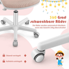 Höhenverstellbarer Kinderdrehstuhl mit Sitzbremse Ergonomischer Schreibtischstuhl auf Rollen Rosa Bild 4