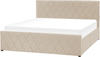 Bett mit Stauraum ROCHEFORT 160 x 200 cm Samtstoff Beige Bild 5