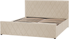 Bett mit Stauraum ROCHEFORT 160 x 200 cm Samtstoff Beige Bild 4