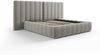 Micadoni Bett Kelp mit Doppelkopfteil Samt Bluvel Hellgrau 180x200 Bild 3