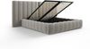 Micadoni Bett Kelp mit Doppelkopfteil Samt Bluvel Hellgrau 180x200 Bild 4