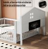 Hausbett Mit Kreidetafel 140x200 Massivholz Kiefer Bodenbett Mit Tür Regalen Stauraum 150kg Tragkraft Kinderzimmer Montessori Spielbett Bild 5